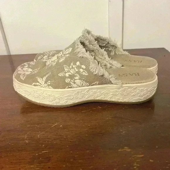 Bass canvas slip on mules Leshia print shoes size 7.5 - Picture 2 of 10
